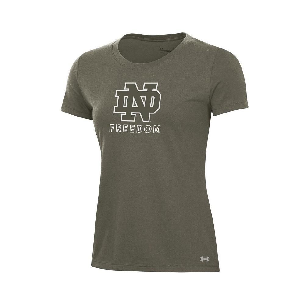 Women's Olive Notre Dame Fighting Irish Freedom Performance T-shirt商品第3张图片规格展示