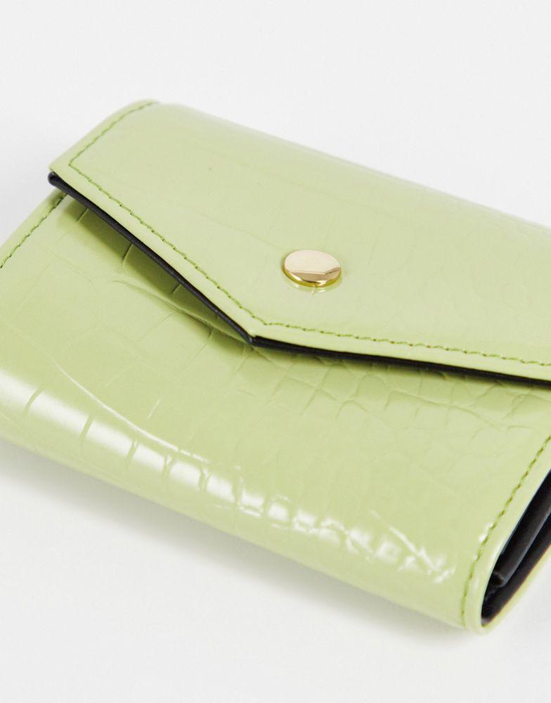 商品ASOS|ASOS DESIGN envelope purse in green croc,价格¥103,第5张图片详细描述