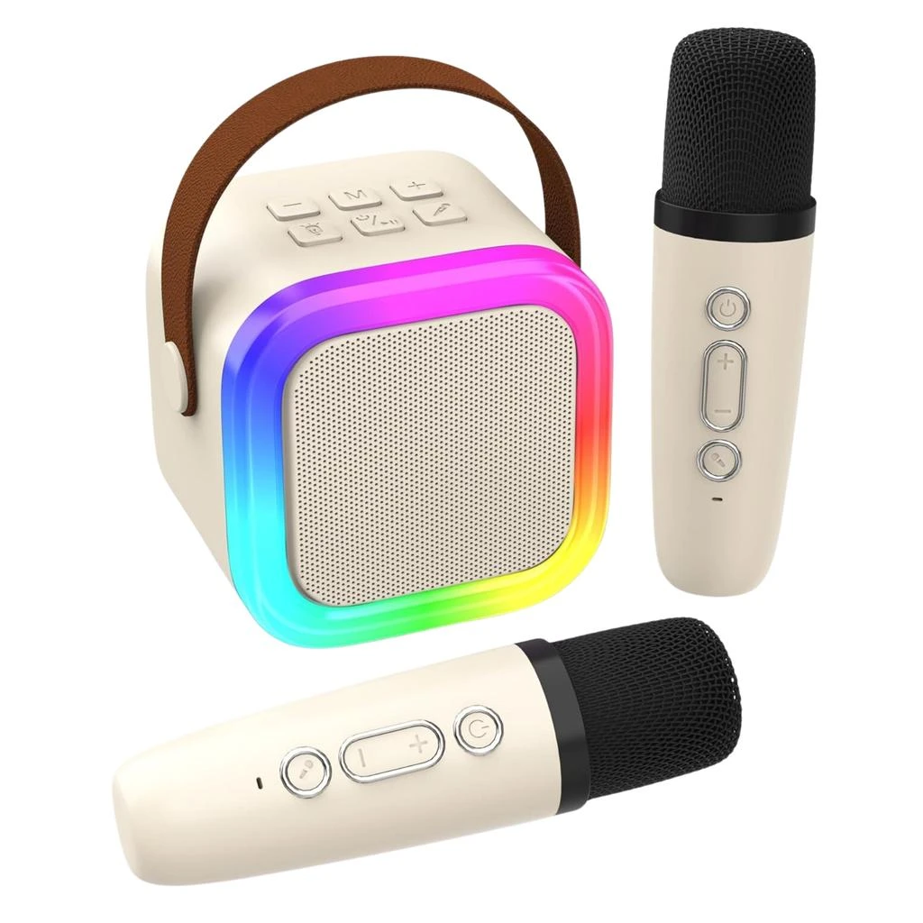 商品KENRO|Portable Karaoke Machine Bluetooth Speaker with Mic Loud Sound - Beige,价格¥292,第1张图片