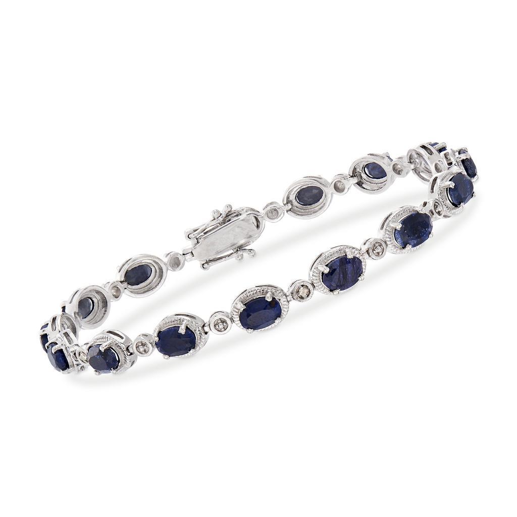 商品Ross-Simons|Ross-Simons Sapphire Bracelet With Diamond Accents in Sterling Silver,价格¥1298-¥1443,第1张图片