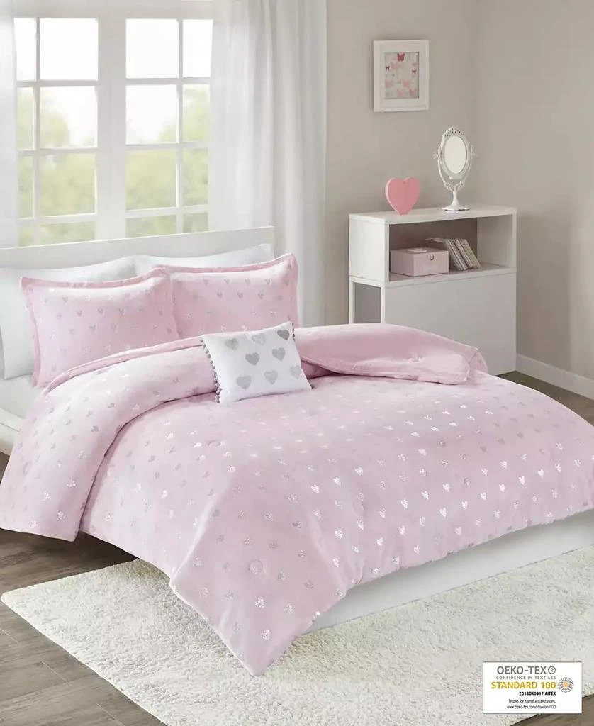 商品Intelligent Design|Rosalie Metallic Heart 3-Pc. Comforter Set,价格¥652,第3张图片详细描述