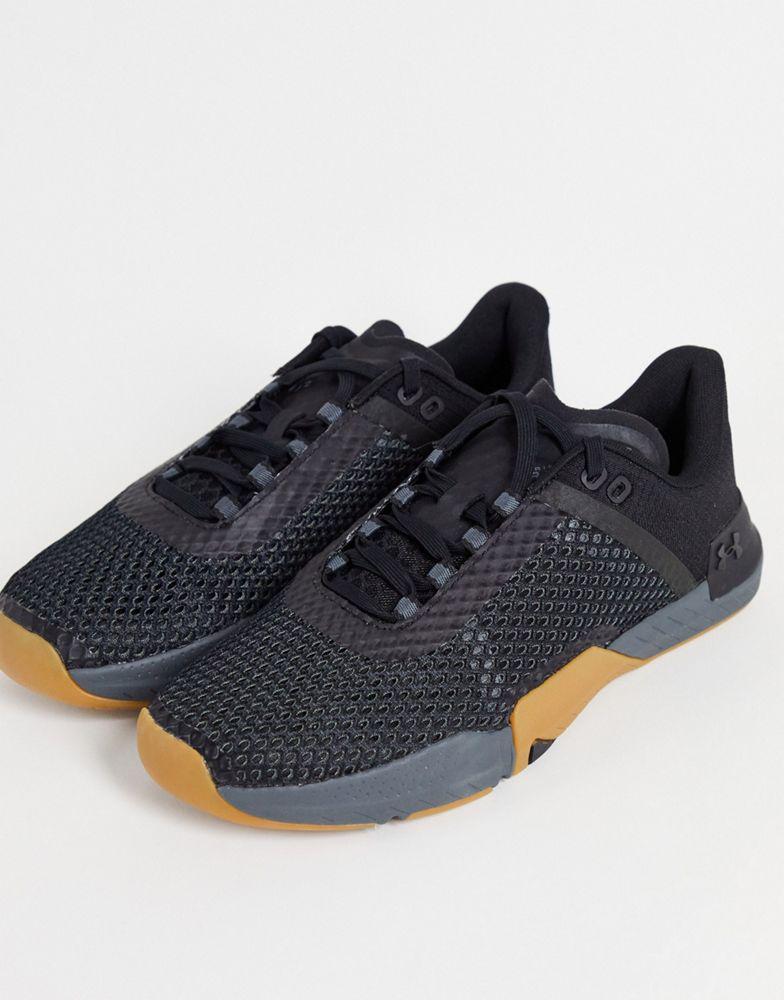 商品Under Armour|Under Armour Training TriBase Reign 4 trainers in black and gum,价格¥571,第1张图片