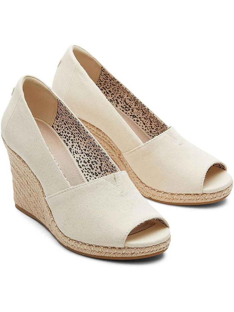 商品TOMS|Michelle Womens Canvas Peep Toe Wedge Heels,价格¥477,第4张图片详细描述