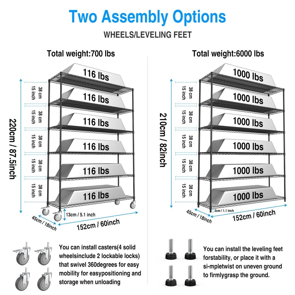 商品Simplie Fun|6 Tier Wire Shelving Unit,价格¥3908,第3张图片详细描述