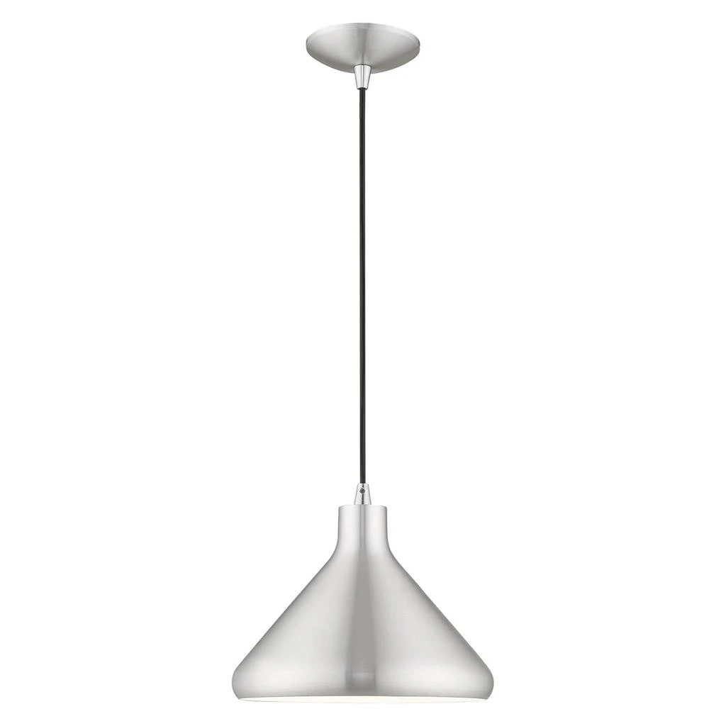 商品Livex Lighting|One Light Brushed Aluminum Mini Pendant,价格¥956,第1张图片