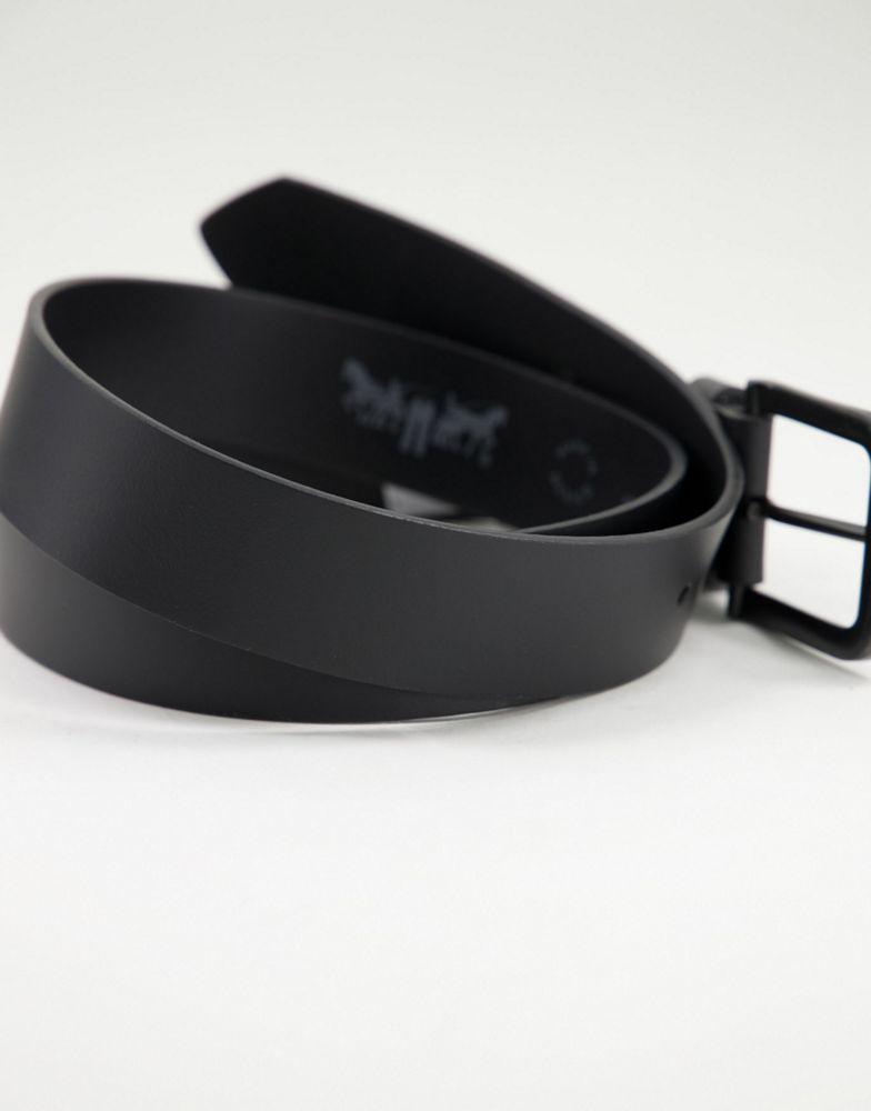 Levi's Seine metal leather belt in matter black商品第4张图片规格展示