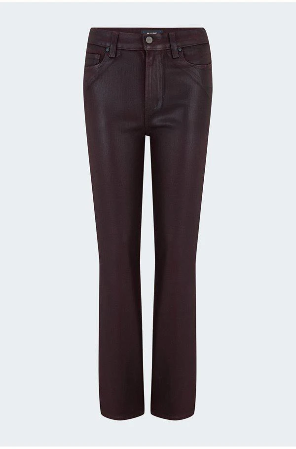商品Paige|Paige - Cindy Straight Jean in Black Cherry Coated,价格¥1112,第1张图片