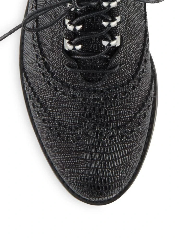 商品Stuart Weitzman|Laddie Textured Leather Oxfords,价格¥1341,第3张图片详细描述