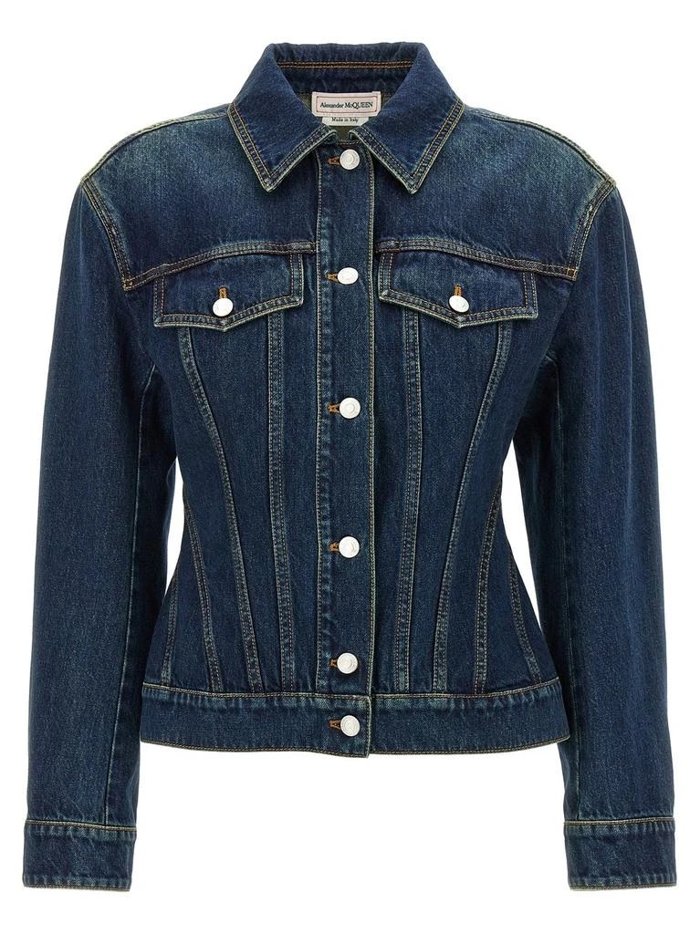 商品Alexander McQueen|Alexander McQueen Buttoned Denim Jacket,价格¥6374,第1张图片
