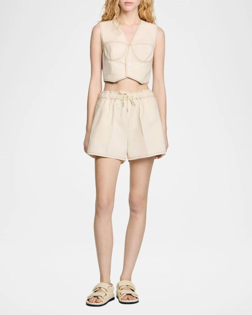 商品Sandro|Leonor Cotton Drawstring Shorts,价格¥2160,第4张图片详细描述