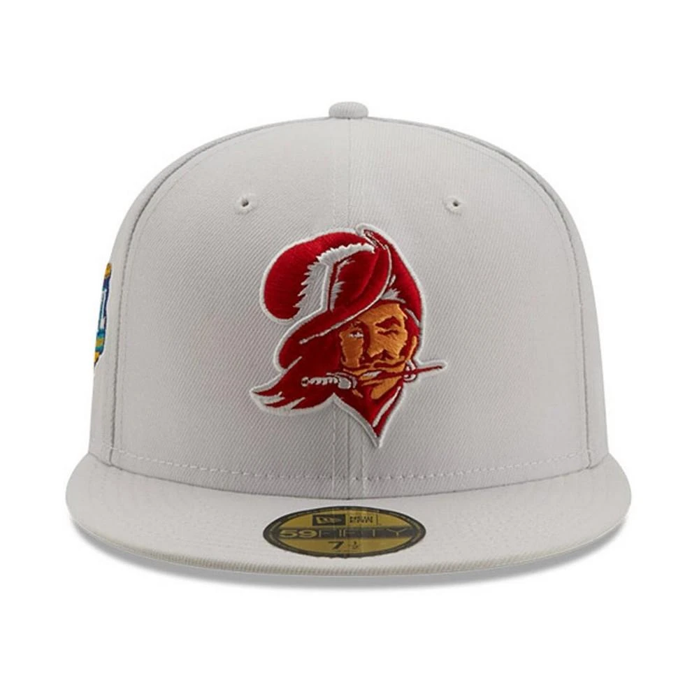 商品New Era|Men's White Tampa Bay Buccaneers 1999 Pro Bowl Patch Red Undervisor 59FIFY Fitted Hat,价格¥232,第4张图片详细描述