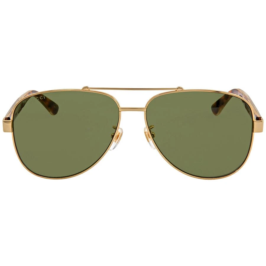 商品Gucci|Green Pilot Men's Sunglasses GG0528S 009 63,价格¥1757,第1张图片