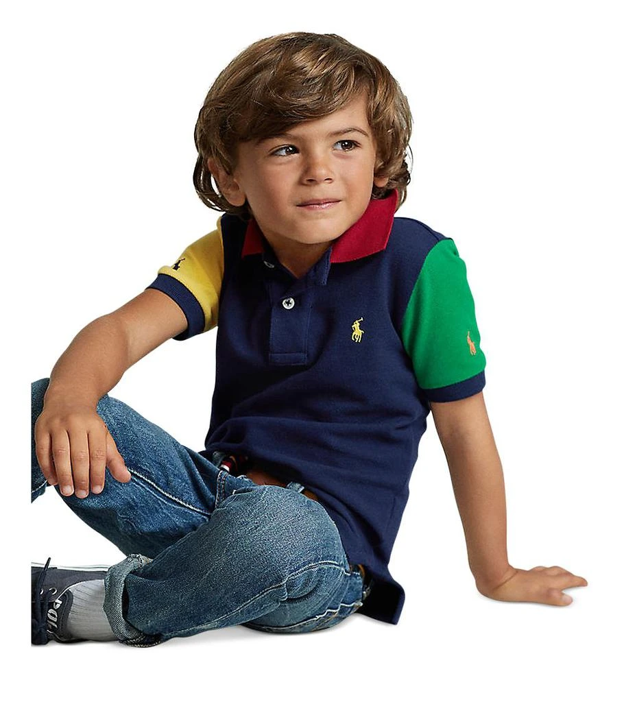 商品Ralph Lauren|Boys' Colorblocked Cotton Mesh Polo Shirt - Little Kid,价格¥222,第5张图片详细描述