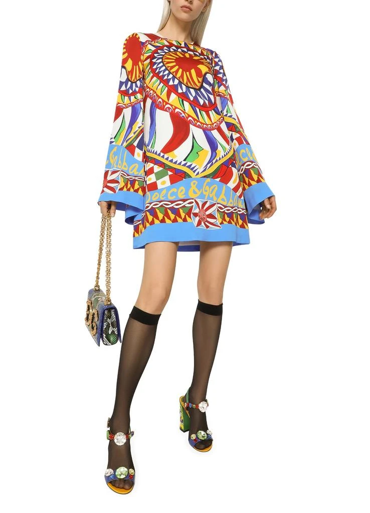 商品Dolce & Gabbana|短款查米尤斯绉缎连衣裙,价格¥17864,第5张图片详细描述