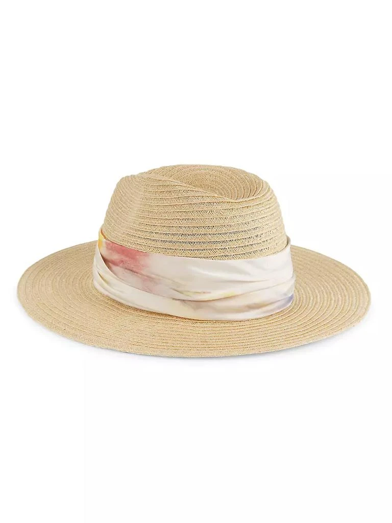 商品Eugenia Kim|Courtney Watercolor Print-Trimmed Satin & Hemp Vented Fedora,价格¥2539,第2张�图片详细描述