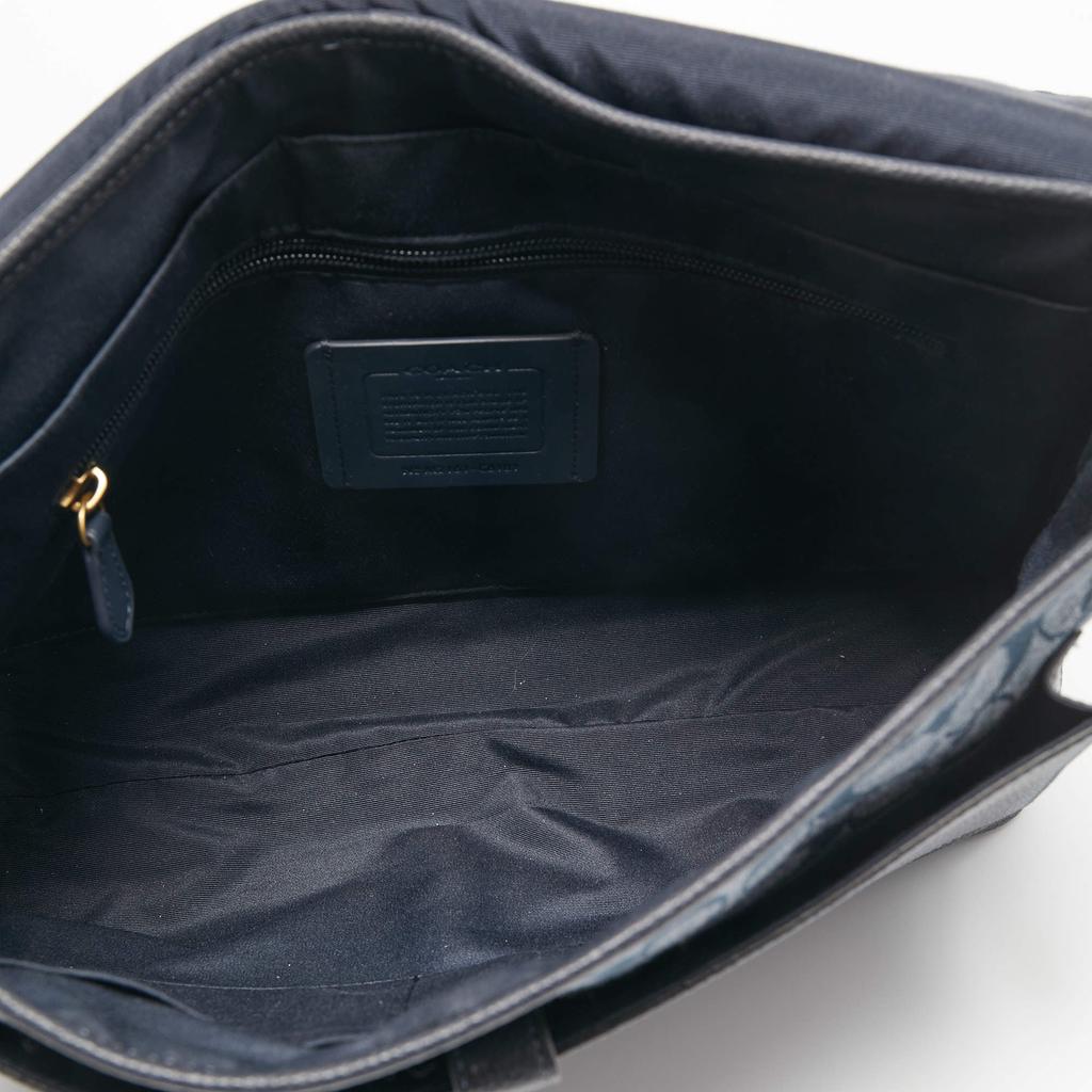 Coach Blue Signature Canvas an Leather Hudson Messenger Bag商品第8张图片规格展示