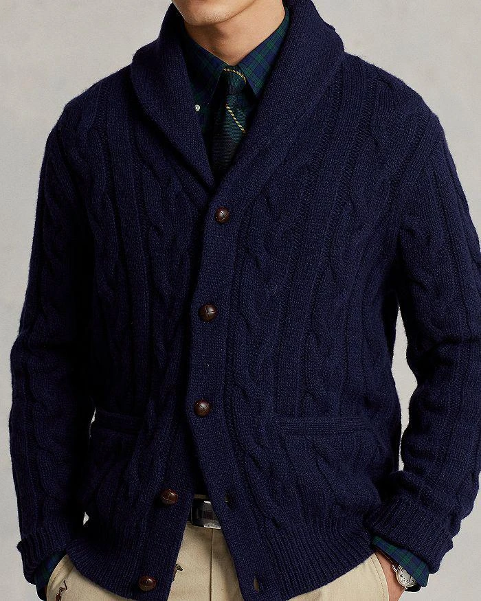商品Ralph Lauren|Wool & Cashmere Cable Knit Shawl Collar Cardigan ,价格¥2065,第4张图片详细描述