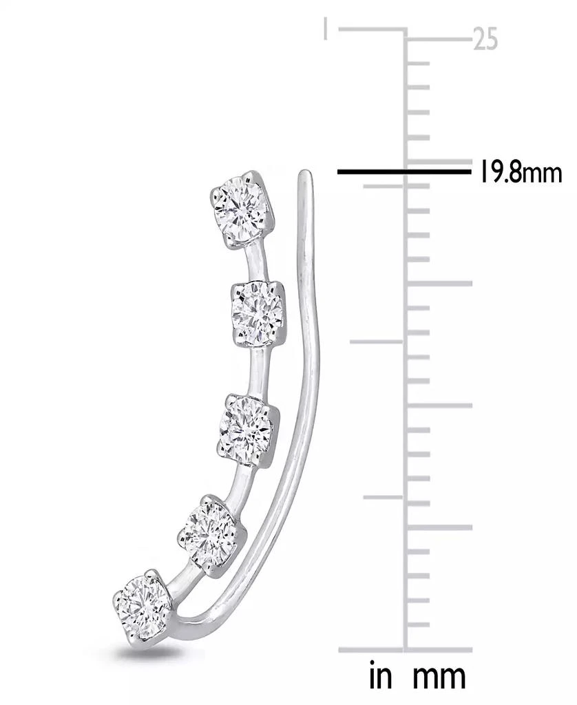 商品Macy's|Moissanite Curved Crawler Charm Earrings 5/8 ct. t.w in 10K White Gold,价格¥2355,第4张图片详细描述