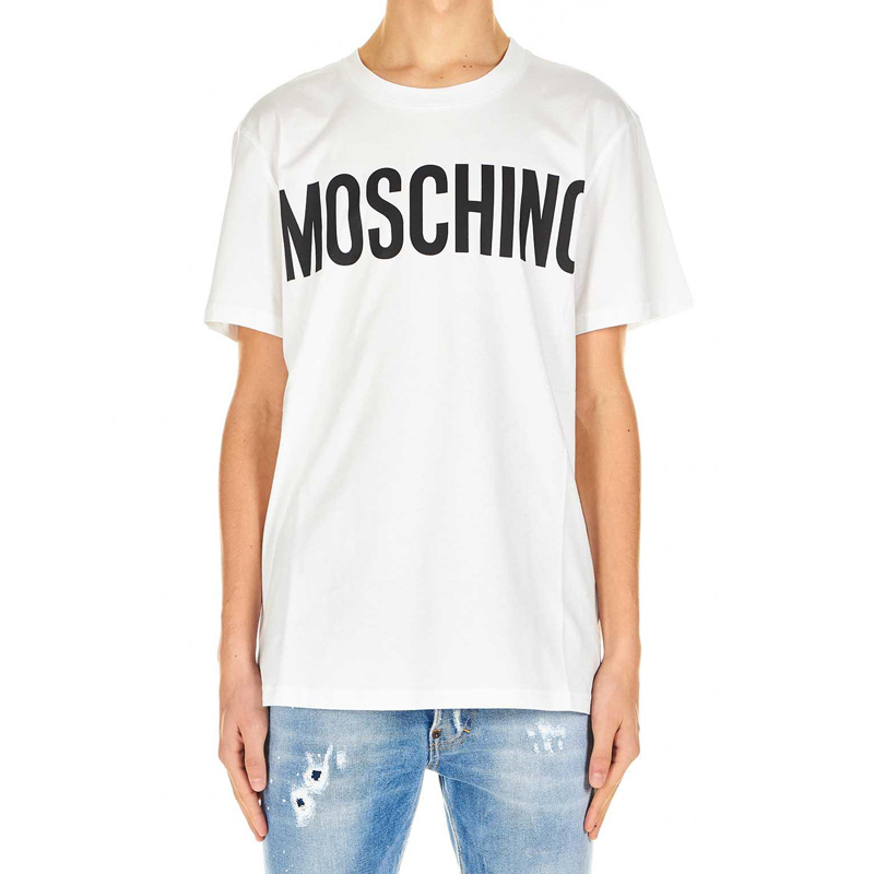 Moschino 莫斯奇诺 白色棉男士短袖T恤 0705-2040-A1001商品第1张图片规格展示