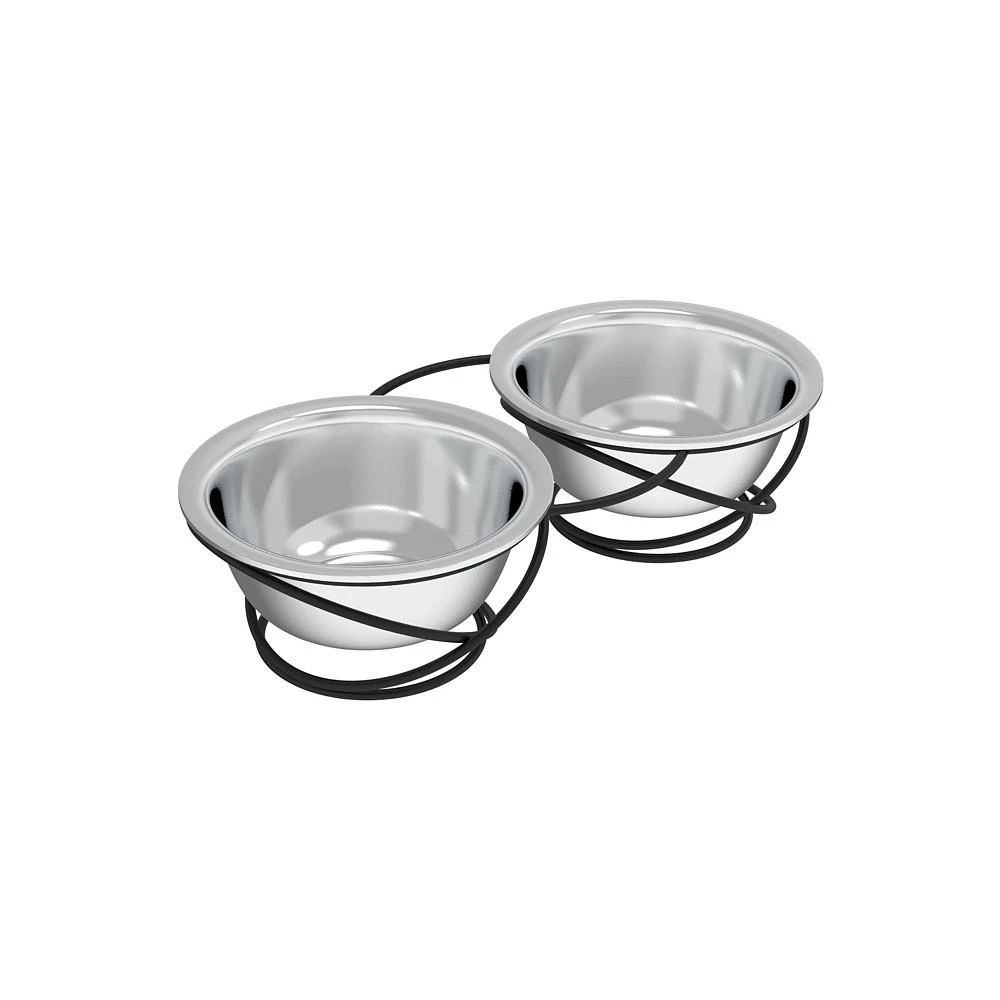 商品PetMaker|Stainless Steel Raised Food and Water Bowls - Set of 2,价格¥216,第2张图片详细描述