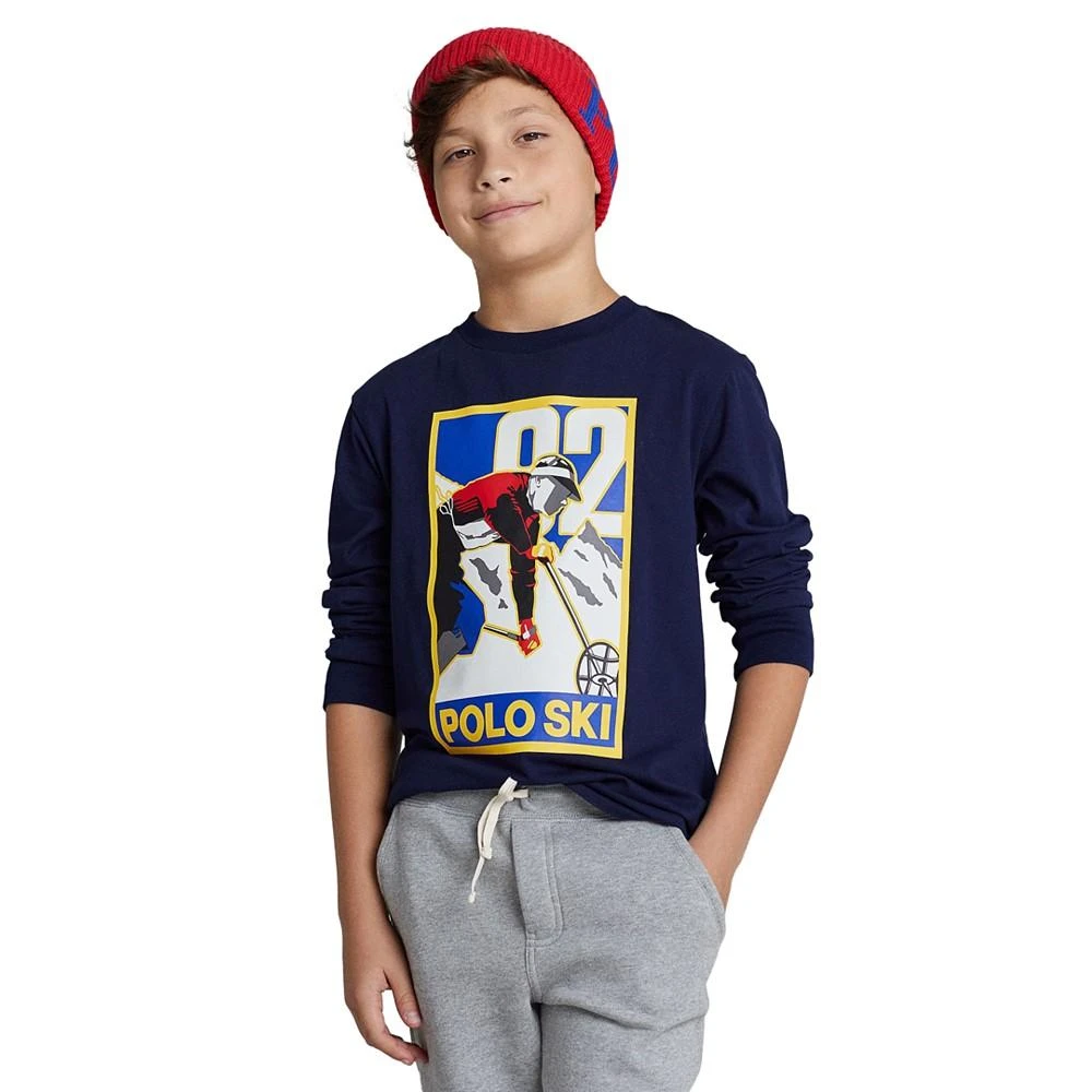 商品Ralph Lauren|Big Boys Polo Ski Cotton Long Sleeves T- shirt,价格¥244,第1张图片