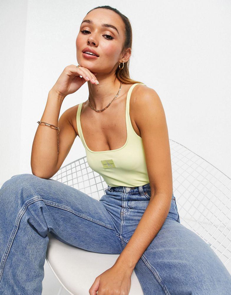 Calvin Klein Jeans tank body in soft yellow商品第4张图片规格展示