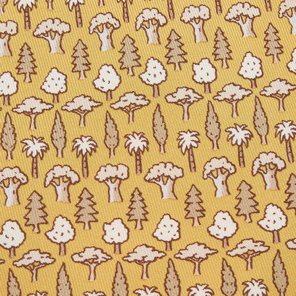 商品[二手商品] Hermes|Hermes Yellow Tree Patterned Silk Traditional Tie,价格¥998,第2张图片详细描述