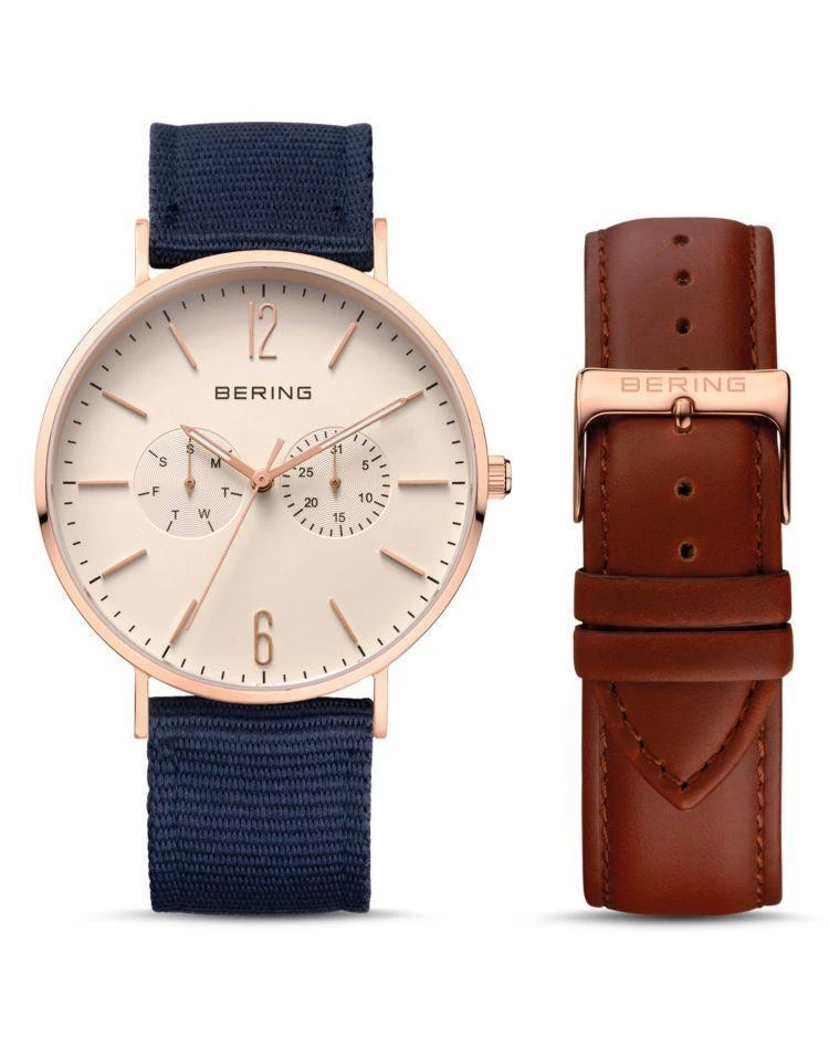 商品Bering|Classic Watch, 40mm & Leather Strap Set,价格¥1476,第1张图片