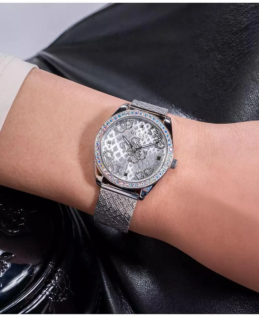 商品GUESS|Women's Analog Silver Mesh Watch 32mm,价格¥550,第5张图片详细描述