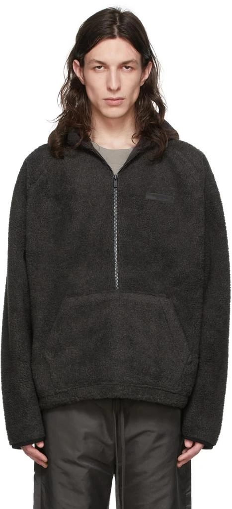 商品Essentials|Black Polyester Hoodie,价格¥1153,第1张图片