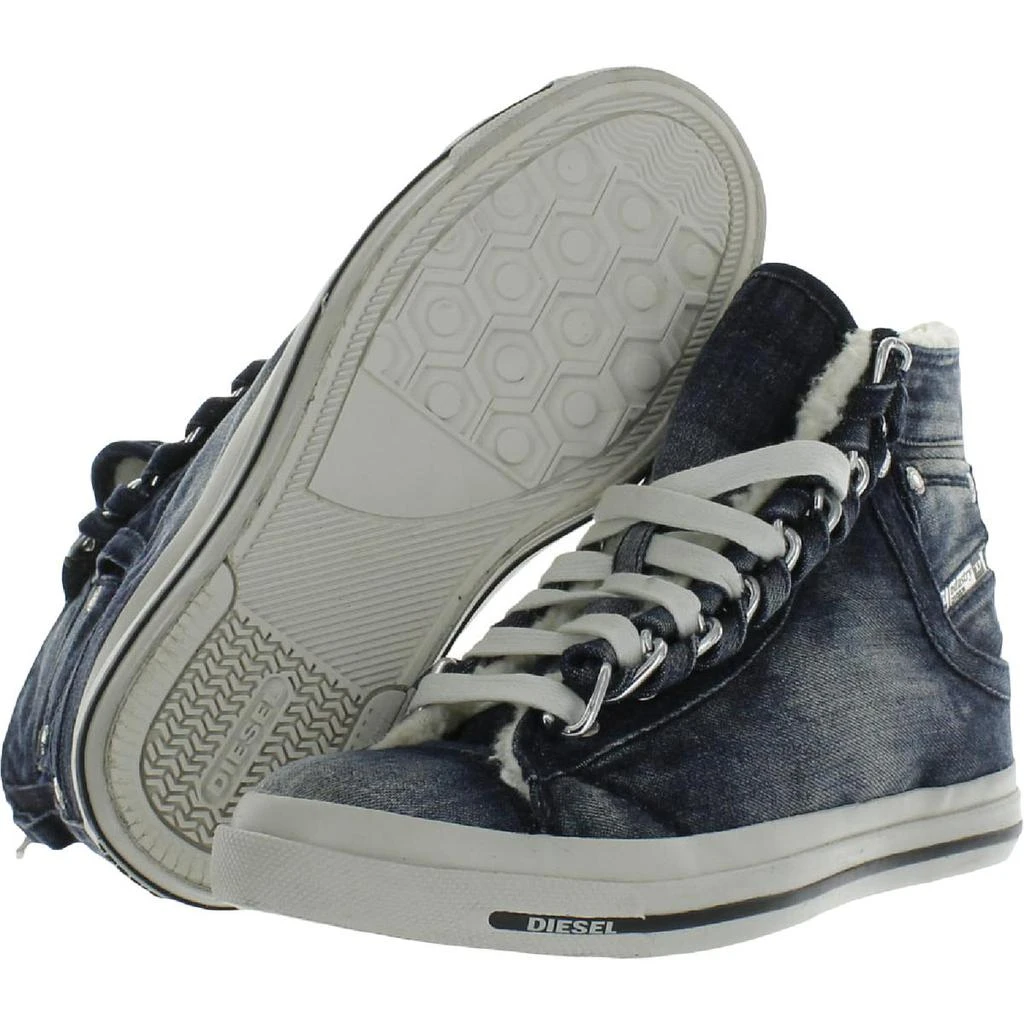 商品Diesel|Diesel Womens Exposure IV Faux Fur Denim Casual and Fashion Sneakers,价格¥299,第4张图片详细描述