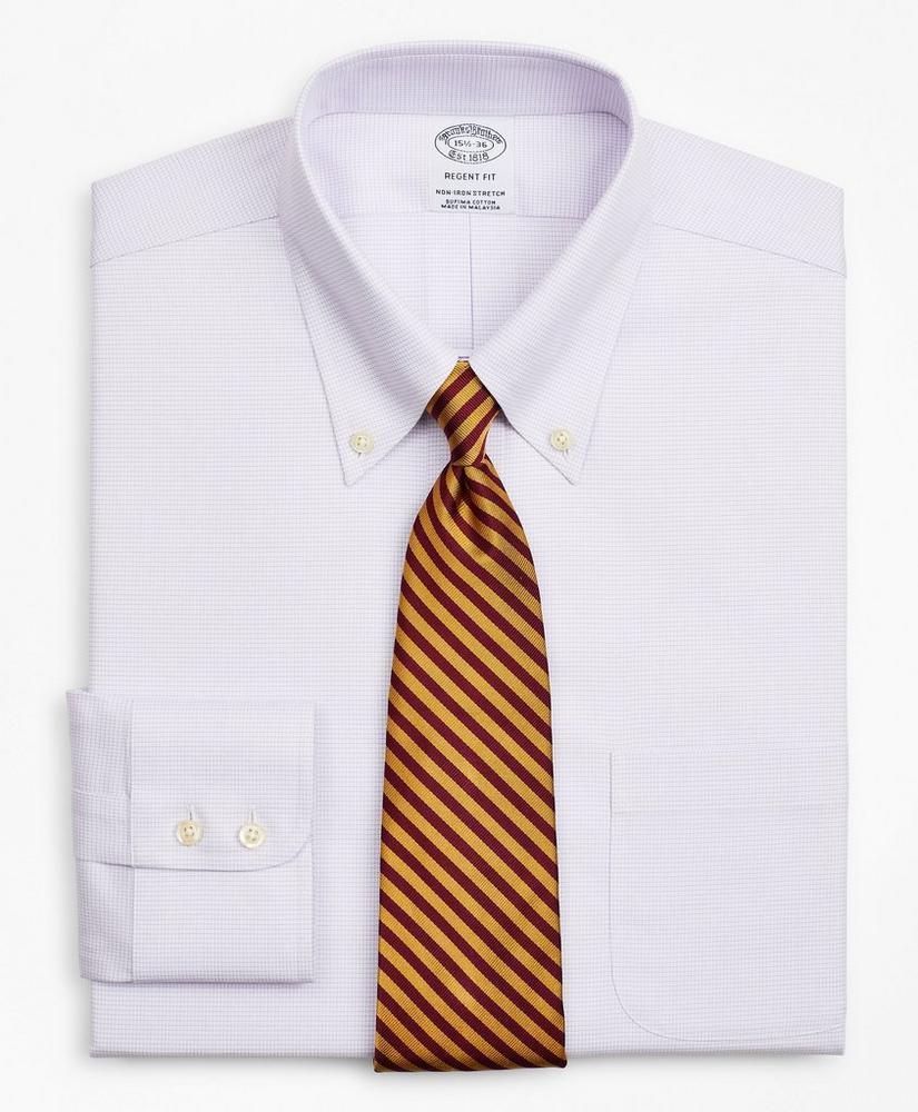 商品Brooks Brothers|Stretch Regent Regular-Fit Dress Shirt, Non-Iron Twill Button-Down Collar Micro-Check,价格¥450,第1张图片