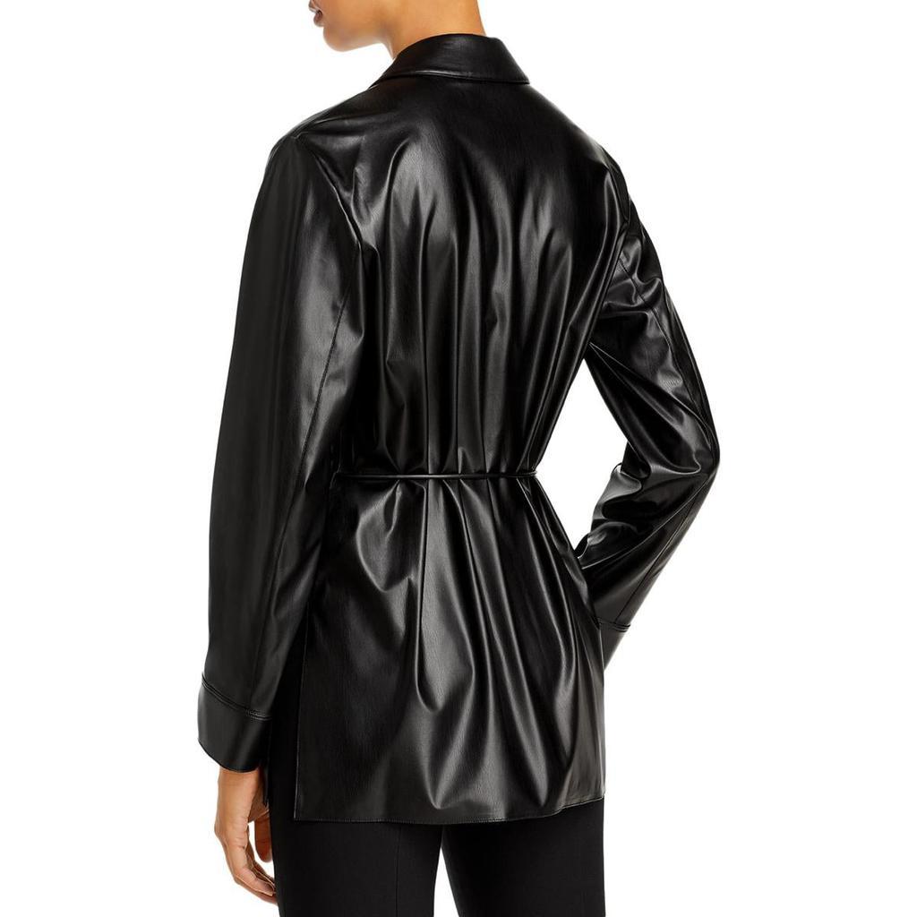 商品Theory|Theory Womens Faux Leather Lightweight Shirt Jacket,价格¥721,第4张图片详细描述
