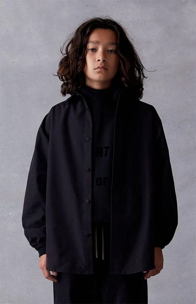 商品Essentials|Essentials Jet Black Button Down Shirt Jacket,价格¥525,第2张图片详细描述
