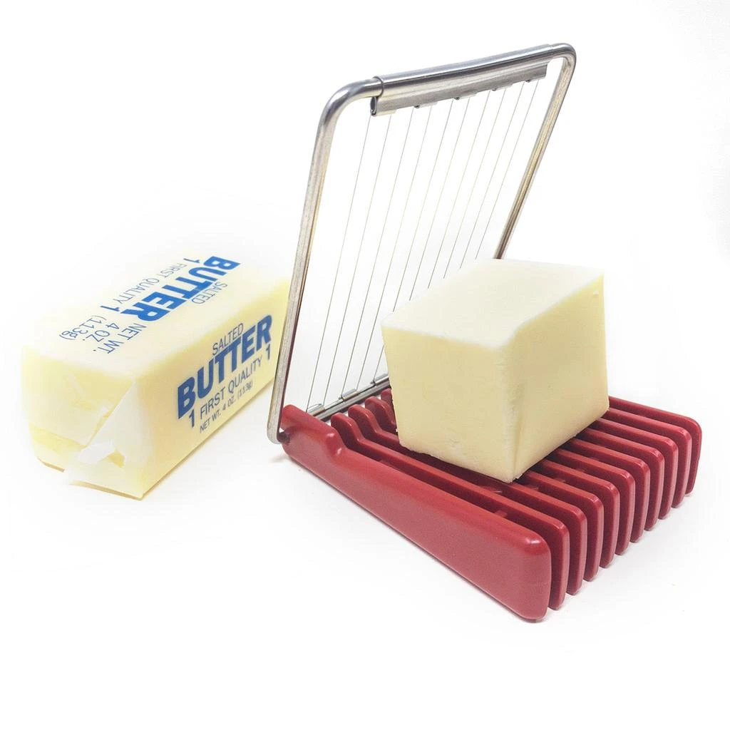 商品Norpro|Dual Sided Flip N' Slice Mushroom, Egg, Cheese, and Butter Slicer, Red,价格¥119,第3张图片详细描述
