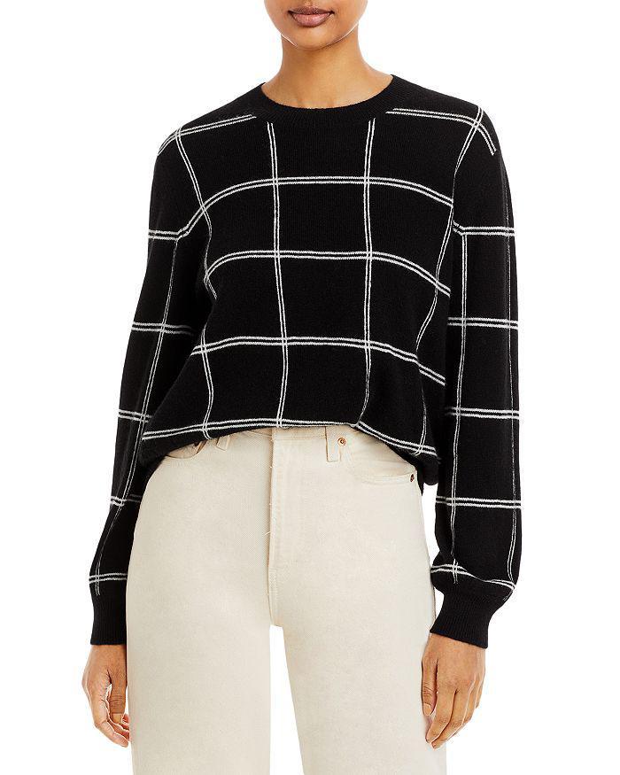 商品AQUA|Windowpane Cashmere Crewneck Sweater - 100% Exclusive,价格¥1026,第3张图片详细描述