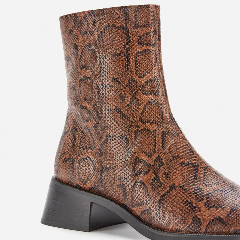 商品Vagabond|VAGABOND WOMEN'S BLANCA EMBOSSED LEATHER ANKLE BOOTS - HARVEST/BLACK,价格¥257,第4张图片详细描述