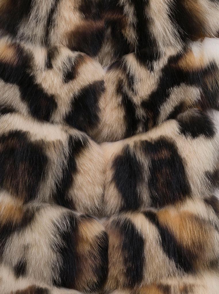 Sleeveless Multicolured Fur Squares in Fox with Hood Frame Woman Fur商品第3张图片规格展示
