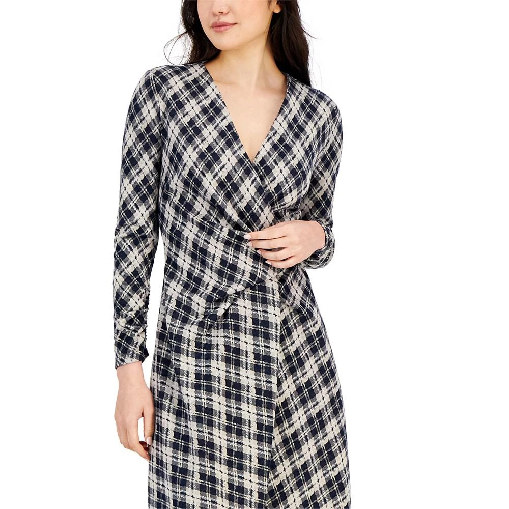 商品Tommy Hilfiger|Women's Jacquard Argyle Wrap Dress,价格¥616,第4张图片详细描述