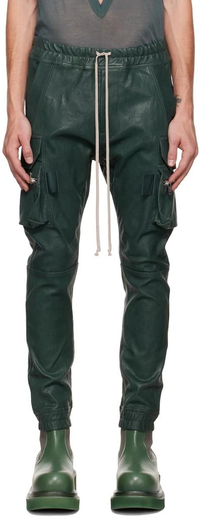 商品Rick Owens|Khaki Mastodon Leather Pants,价格¥9302,第1张图片