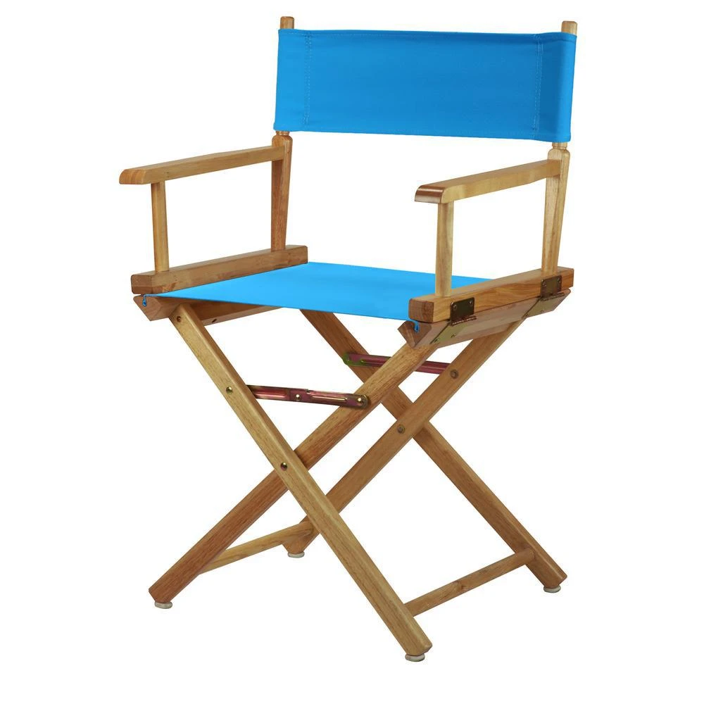 商品Casual Home|18" Director's Chair Natural Frame-Turquoise Canvas,价格¥672,第5张图片详细描述