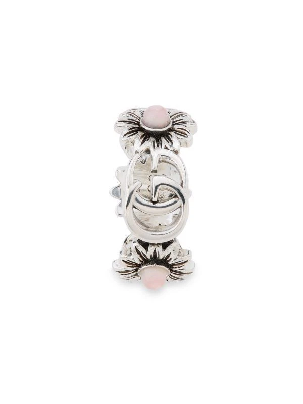 商品Gucci|GG Marmont Sterling Silver & Pink Mother-of-Pearl Floral Ring,价格¥2343,第4张图片详细描述