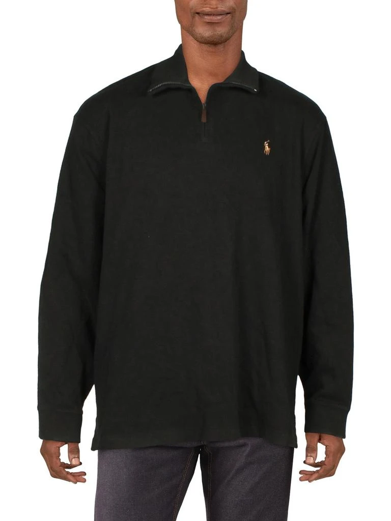 商品Ralph Lauren|Mens Mock Neck Half Zip Pullover Sweater,价格¥486,第1张图片