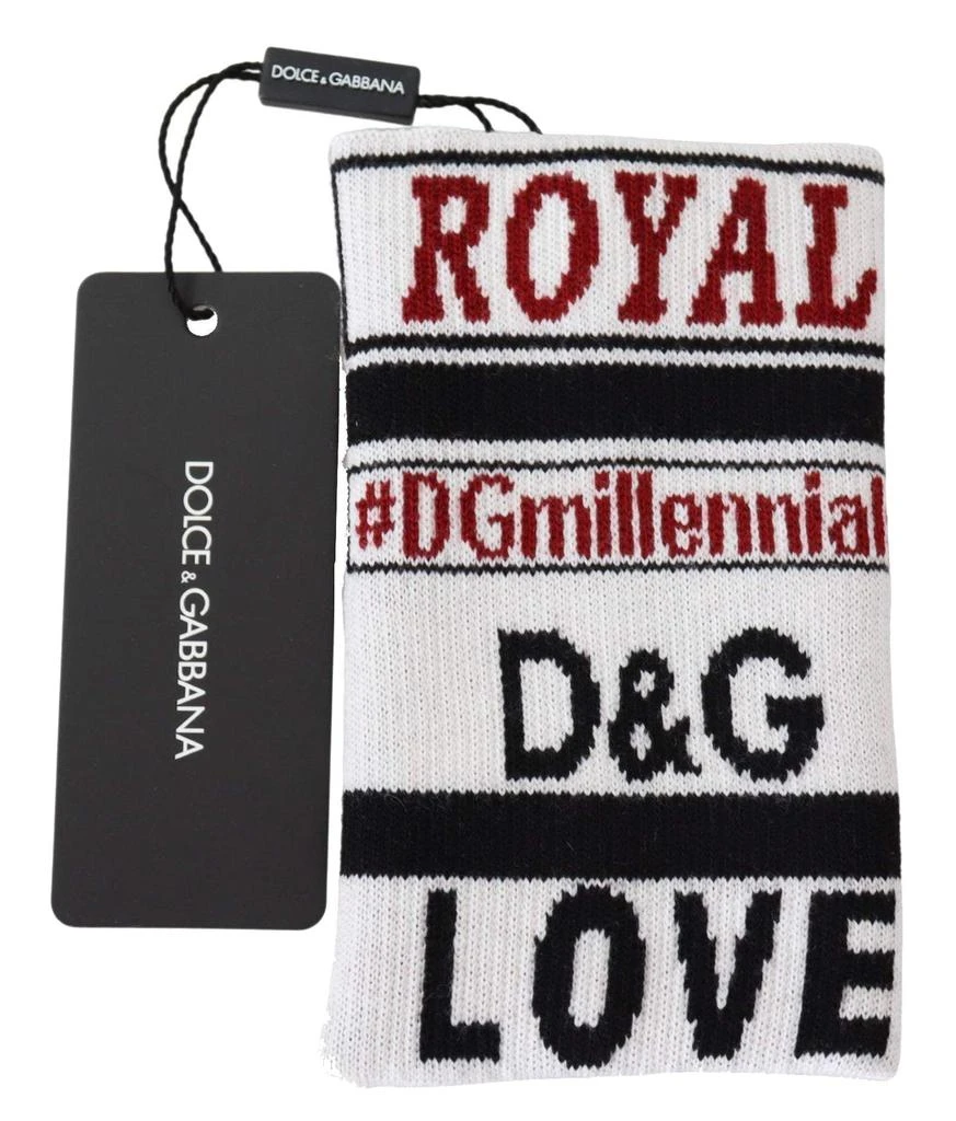 商品Dolce & Gabbana|Dolce & Gabbana Multicolor Wool Knit D&G Love Wristband Wrap,价格¥668,第2张图片详细描述