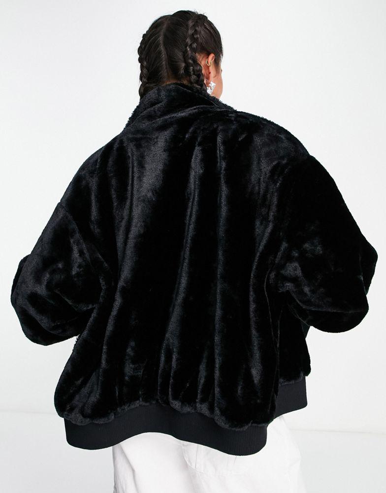 UGG Laken faux fur jacket in black商品第2张图片规格展示