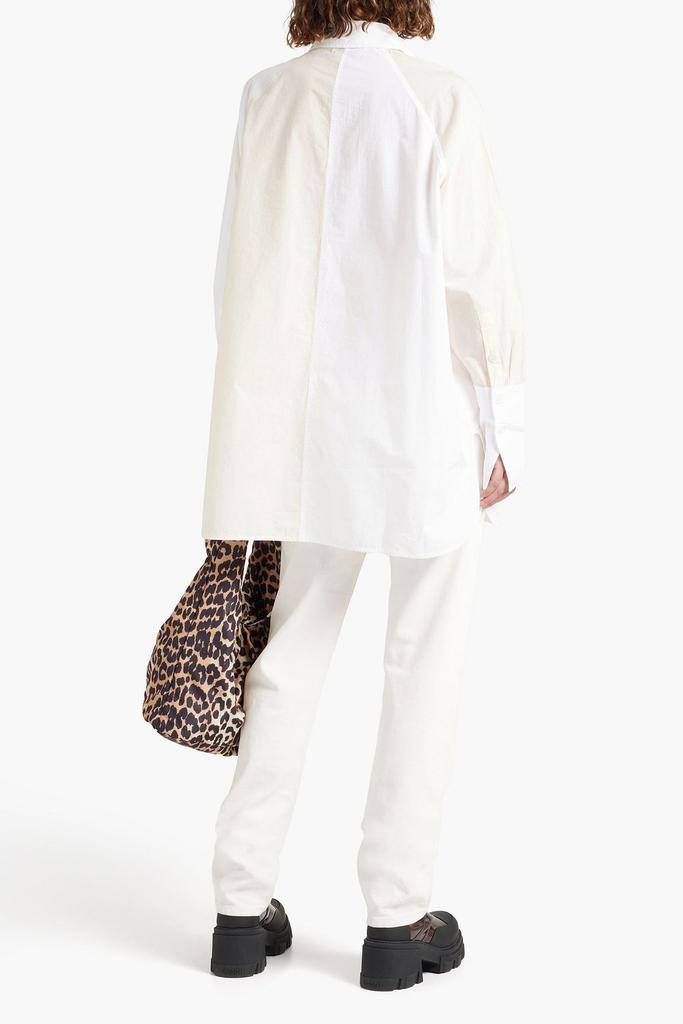 商品Ganni|Oversized two-tone organic cotton-poplin shirt,价格¥617,第5张图片详细描述