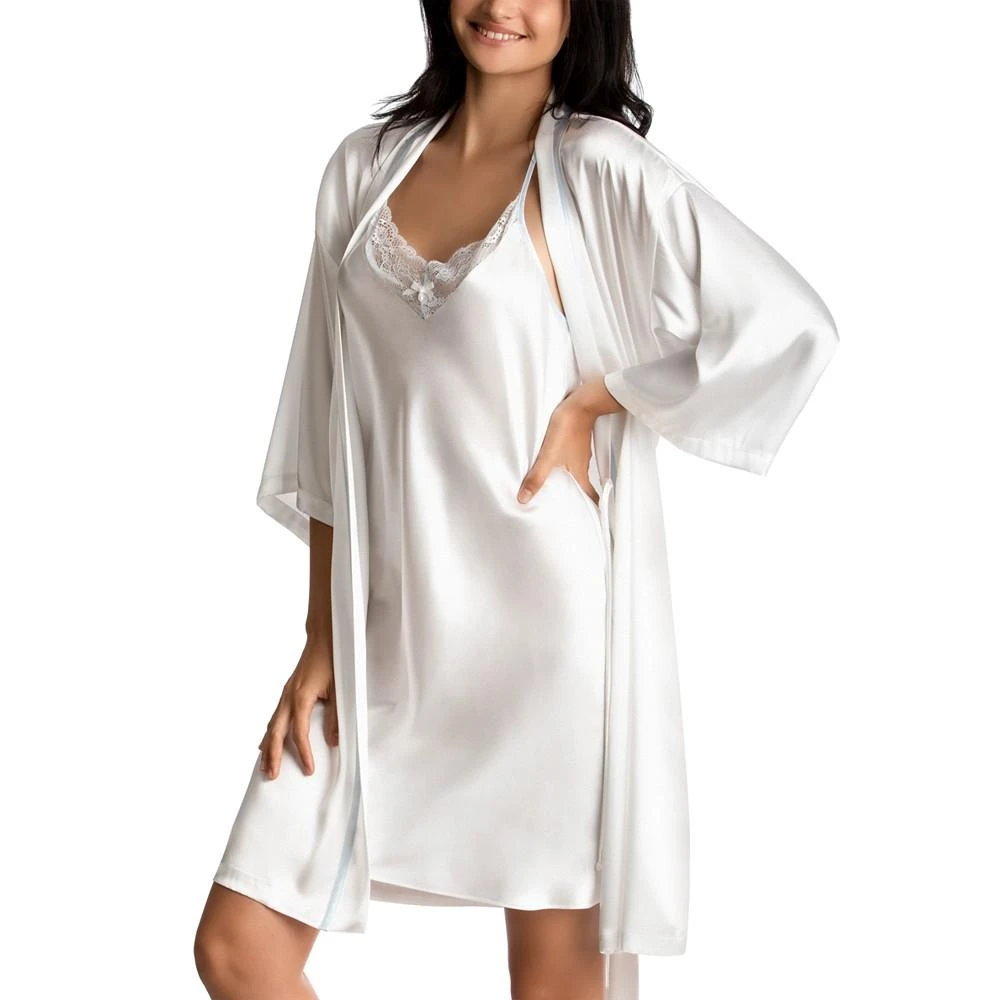 商品Linea Donatella|'Mrs' Satin Wrap Bridal Robe, Chemise Nightgown Set,价格¥522,第1张图片