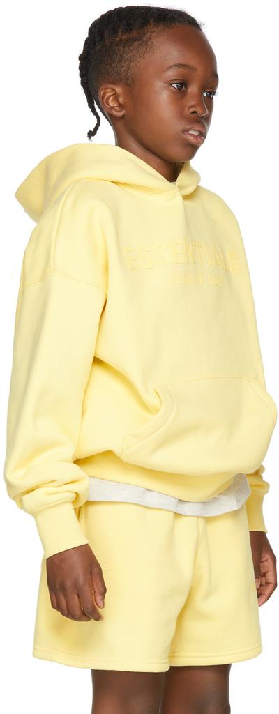 Kids Yellow Fleece Pullover Hoodie商品第3张图片规格展示