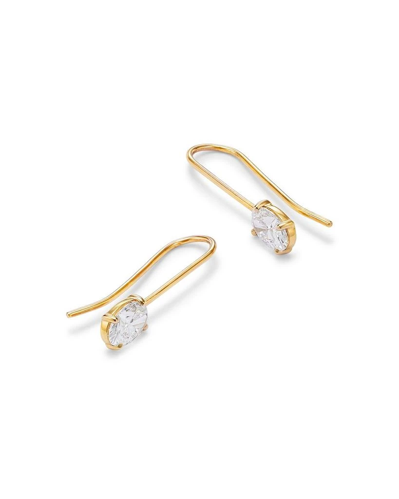 14K Yellow Gold Lab Grown Diamond Oval Drop Earrings 商品