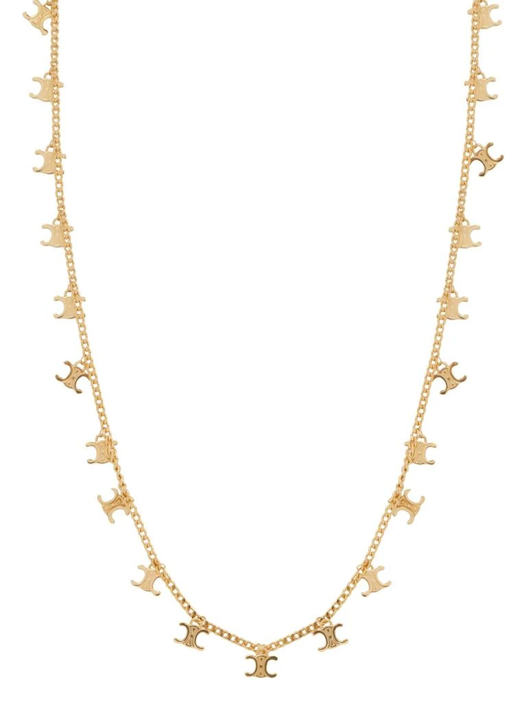 商品Celine|Triomphe swing necklace in brass with gold finish,价格¥7856,第1张图片